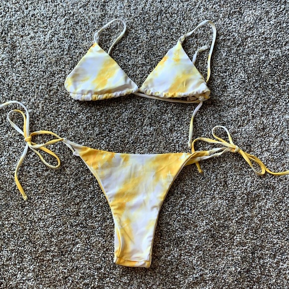 Yellow Tie Dye Shein Bikini - Picture 1 of 2